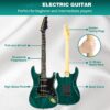 Electric Guitar Kit with 25W Amplifier, 39 Inch Full Size Solid Wood Electric Guitar Beginner Kits, Gig Bag, Digital Tuner, Capo, Strap, Cable, Picks, Birthday Holiday Gifts OEM