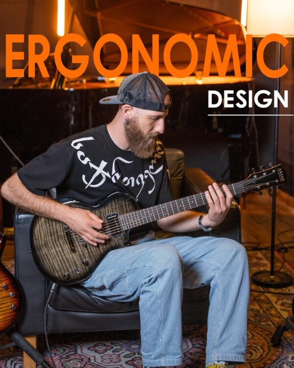 81mhVMbnZWL._AC_SL1500_ Electric Guitar Kit, 40 inch Single Cut (LP Style), Modern Playability Coil-Split Humbucker Pickups, 18:1 Tuning Pegs, OEM