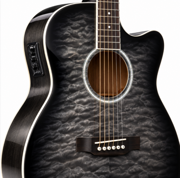 Acoustic-Electric Guitar (Transparent Black Sunburst) OEM/ODM